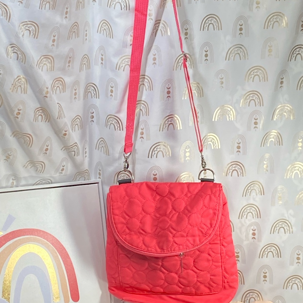Thirty-One Vibrant Pink Quilted Crossbody Bag